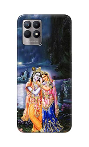 Image of Printed Hard Back Cover Case for Realme 8i Back Cover (Radha Krishna) -1803
