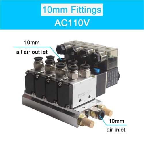 Électrovanne pneumatique 4V310-10 pour centraliser 4 vérins industriels - 3