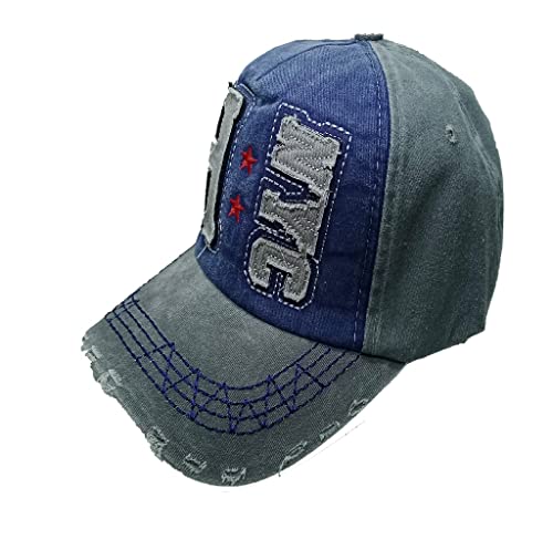 Image of Adjustable Soft Cotton Denim Cap for Men Women Baseball Vintage Washed Distressed Hats Adjustable Stylish Cap Regular Fitted