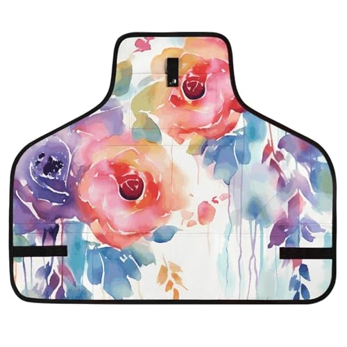 Delantal multipropósito diseño floral acuarela con bolsillos miniatura 1