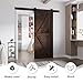 FREDBECK 36in x 84in Brown Barn Door with 6.6ft (79inch) Barn Door Hardware Track Kit and Handle Included, Double Surfaces,Simple Assembly is Required,K-Frame,Coffee