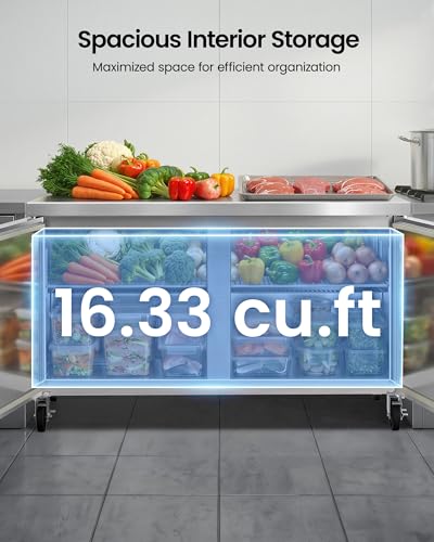 Image of 60 inch Commercial Refrigerator Prep Table, 16.33 Cu.Ft