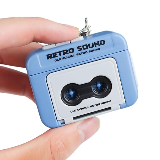 Retro Radio disc player Keychain with Recording & Playback | Vintage-Style Music Box Pendant | Bag Charm for Girls, Couples | Backpack Accessory, Gift for Friends (Random color)-image-29