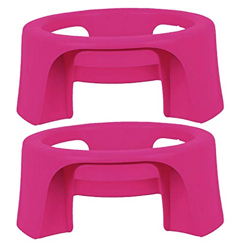 Kuber Industries Plastic 2 Pieces Multipurpose Plant Pot Water Pot Gas Cylinder Stand (Pink) - CTKTC21003-CTKTC21554