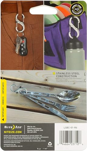 Nite Ize Mosquetão com trava dupla deslizante LSBC-01-R6, pacote com 3, tamanhos 2, 3, 4, inoxidável