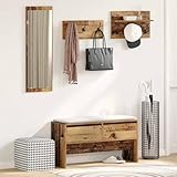 Finition: Déchiré Générique Ensemble de Meubles d\'entrée Bois Ancien 90 x 31 x 46.5 cm,Meubles, Bancs, Bancs coffres, Marron (Poids 27.75KG)