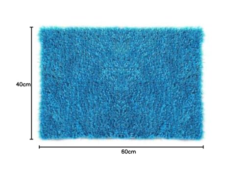 Image of Anti Skid Doormats for Home and Office Entrance Living Room and Bathroom Mats | Entrance Door Mats for Home and Office Entryway. (Solid Turquoise, 16x24)