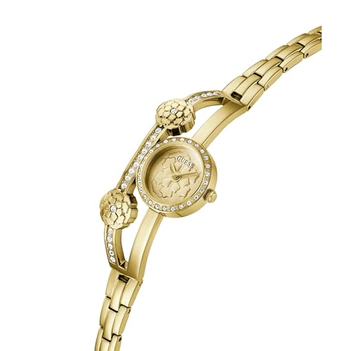 Image of Guess Bejeweled 21 mm Gold Dial Women Analog Watch- GW0756L2