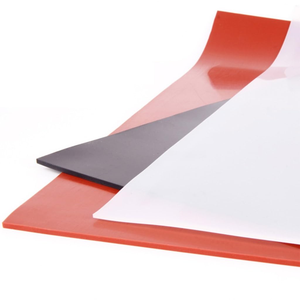 1 Stück 250 × 250 mm Silikonkautschukplatte, Silikonkautschukplatte, Dichtungsmaterial, Hitzebeständigkeit, Dicke 1 mm/1,5 mm/2 mm(Black,2mm)
