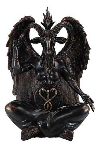 Figura decorativa Baphomet 24.25 pulg. en resina pintada miniatura 1