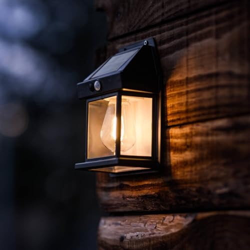 Lumiled Solar Wandleuchte Solarlampe Außenwandlampe mit Bewegungsmelder Warmweiß 3000K Wandlampe für Außen LED Solarlampe Sicherheitslampe Gartenleuchte Wegbeleuchtung IP44