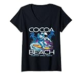 Photo Gallery donna funny cocoa beach florida galaxy surfing astronaut souvenir maglietta con collo a v Photo Gallery donna funny cocoa beach florida galaxy surfing astronaut souvenir maglietta con collo a v