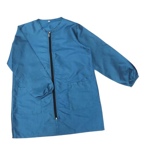 FOMIYES 防水ジッパー付き美容理容サロンケープ 大人用 快適通気性素材 収納ポケット付き 散髪 ヘアカラー作業用プロエプロン