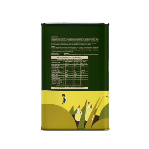 Image of Two Brothers Organic Farms India's Only Certified Glyphosate Free Sunflower Oil I Cold-Pressed (5L) | Rich in Omega-6 & Natural Antioxidants | Pure, Single-Filtered | Ideal for Frying, Sauteing & Tadka