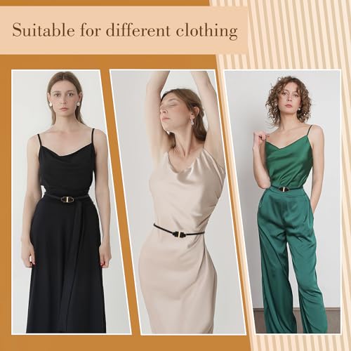 Metal Belts for Women, Elastic Skinny Waist Chain Belt Adjustable Stretchy Waist Cinch Belt for Dresses, Jeans2