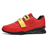 3: Diese Gewichtheberschuhe helfen dir auch bei Kniebeugen. Der Kontaktpunkt mit dem Boden ermöglicht es Ihnen, mehr Kraft vom Boden auf Ihre Beine zu übertragen, was das Bewegen schwerer Lasten erleichtert.