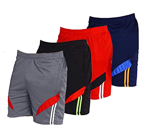 Image of Fort Worth Men's 4 Pack Gym Workout Shorts Quick Dry Bodybuilding Weightlifting Pants Training Running Jogger with Pockets