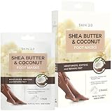 Skin 2.0 Shea Butter and Coconut Foot Masks Moisturizing Socks - Softens Calluses, Soothes & Treats
