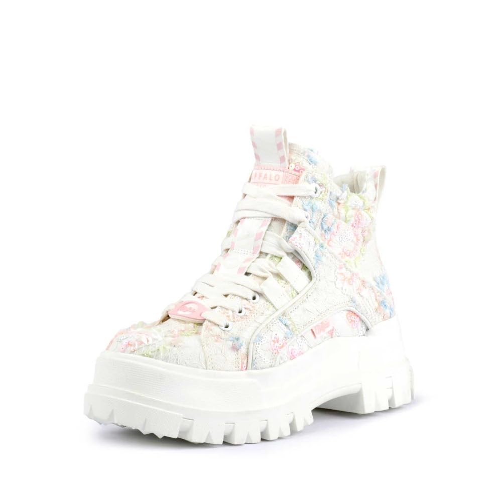 Buffalo Aspha Nc Mid - Weiß/Rosa/Blau Baumwolle