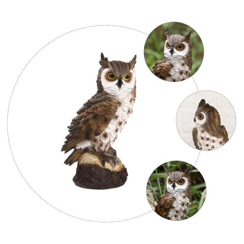 Hibou en résine marron pour dynamiser un jardin extérieur terne - 4