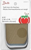 Dritz 55200-71 Twill Iron-On Patches, Light Assorted, 2 by 3-Inch, 8-Pack