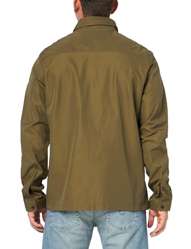 Image of Hugo Men's Cotton Mix Canvas Zip Up Overshirt
