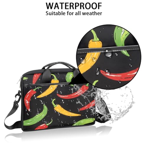 Bolsa para laptop con estampado de chiles coloridos 15 pulgadas miniatura 3