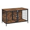 Dog Crate Furniture for 2 Dogs, 43.3″ Dog Kennel with Removable Divider, Heavy Sturdy Dog Furniture Style Double Cage for Small Medium Dog, Indoor Pet House End Table, Rustic Brown DCHR1201