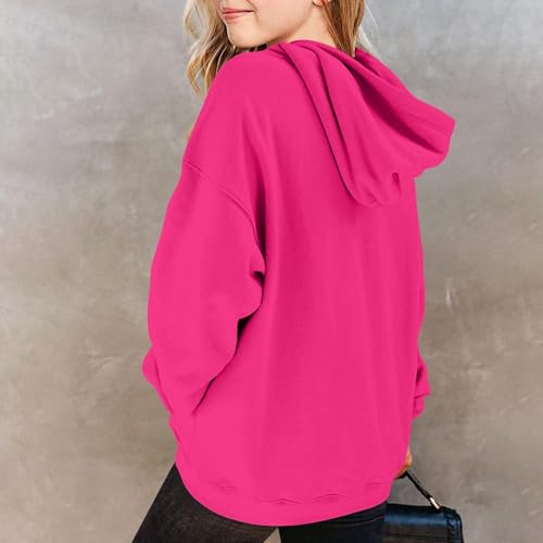 Hoodies For Teen Girls Long Sleeve Oversized Tops Fall Pullover Sweatshirt 2-9 Years Kids Solid Color Clothes2