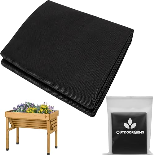 OutdoorGems Fabric Liner For Raised Beds & Planters - 160x210cm Heavy Duty Breathable Reusable Fabric. Prevents Soil Loss & Weeds. Easy to Cut & Install. Ideal for Trugs Troughs & Large Planters