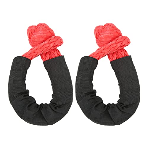 RASTKY Grillete Suave de Recuperación 2 Piezas Grillete Suave de Recuperación 35 Toneladas Resistencia a la Rotura de Cuerda Liviano Camión SUV Grandes Vehículo Todoterreno Sintético (rojo)