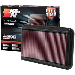 K&N High-Flow Original Lifetime Engine Air Filter: Increase Power: Premium, Washable: Compatible with 2002-2012 Toyota/Lexus: ES300, ES330, RX300, RX330, Camry, Highlander, Sienna, Solara, 33-2260