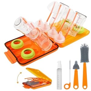 Jocerate A-1 Babyflaschenbürsten-Set mit Abtropfgestell