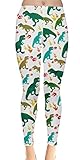 CowCow Womens Dinosaur Tyrannosaurus Rex Pterosaur Silhouettes Triceratops Brachiosaurus Jurassic Leggings, XS-5XL