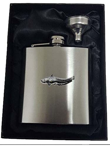 Flasque en acier inoxydable F46 Wells 177 ml avec motif poisson-chat