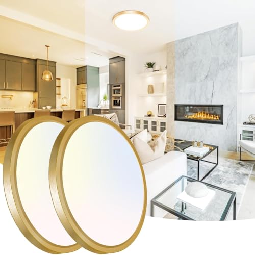 Plafonnier LED doré 24W extra-plat avec 3 températures de couleur réglables
