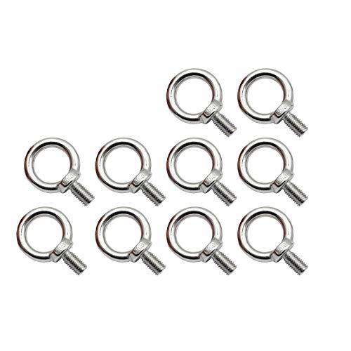 10 Pièces Boulons à œil Boulonne M8 Boulon à œil de Levage en Acier Inoxydable, Vis avec Bague, Boulon à Oeil, 304 En Acier Inoxydable Filetage Mâle Anneau De Levage À Oeil, Antirouille Cover