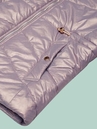 Image of Girls Solid Winter Wear Zipper Hooded Puffer Jacket