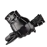 Gants en cuir chaud : extérieur en cuir synthétique de qualité supérieure avec douceur au toucher, souplesse, résistance et confort durable. Entièrement doublés de cachemire pour que les gants soient vos essentiels chics par temps froid.