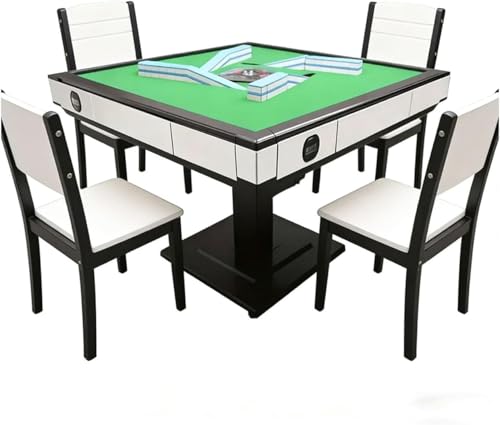 HUANGZHE Auto Foldable Mahjong Table for Chinese//Taiwanese (Stylish White)