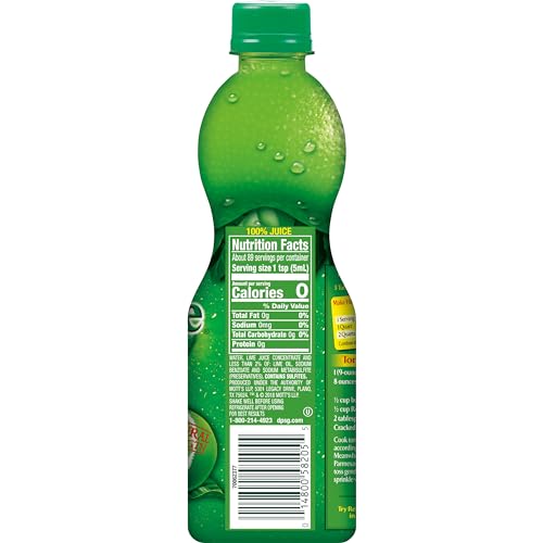 ReaLime 100% Lime Juice, 15 fl oz bottle (Pack of 12), Made with Lime Juice from Concentrate, Gluten-Free, Sodium Free, Perfect Mixer to add to Cocktails and Marinades