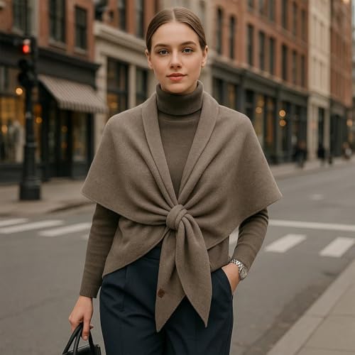 Pashmina Shawl Wraps for Women, 2025 Knitted Shawls and Wraps Cardigan Cape, Wool Cashmere Shoulder Top Sweater Shawl Scarf2