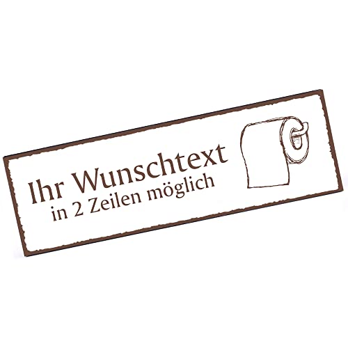 Türschild Klopapier Namensschild personalisiert mit Gravur- 150mm x 50mm - selbstklebend