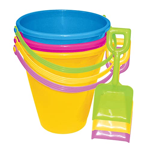 Assorted Color Miniature Pail & Shovel Set, Perfect for Beach Fun, Kids' Sandbox, Sand Castle Building & Garden Playtime, 5.25