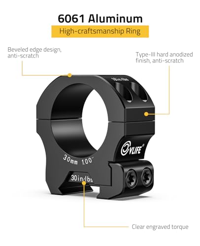 Image of CVLIFE Precision Scope Rings Mount - Compatible with Picatinny Rails and More - 2 Pieces
