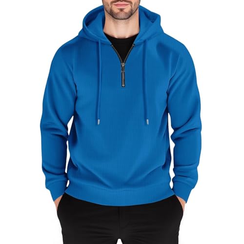 Ymosrh Men's Hoodies, Quarter Zip Long Sleeve Casual Workout Pullover Hoodie Sweatshirts with Pocket, M-3XL4