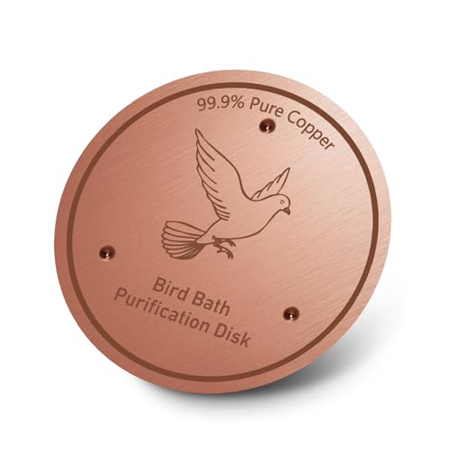 CDHSBJH Bird Bath Copper Disk 0.6mm Reinforced 99.99% Pure Copper Cleaning Disk with Triple-Point Support for Physical Safe Clean Water All-Season Universal Fit for Outdoor Birdbaths Bowl