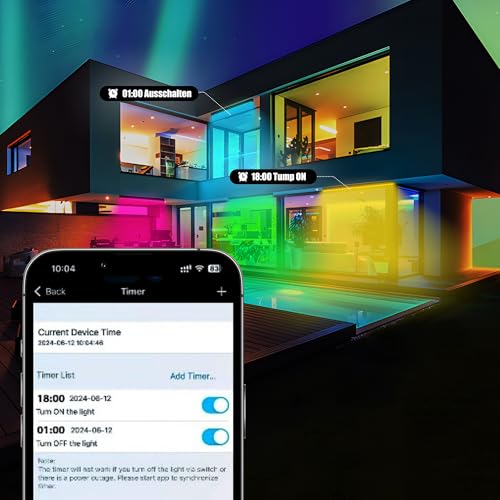 Smart RGBCW LED Wall Washer Light Bar, 2700K-6500K Tunable White, 1-100% Dimmable, IP65 Waterproof Outdoor Floodlight, App Control with Music Sync & Timer, Ultra Bright for Garden Landscape - Image 6