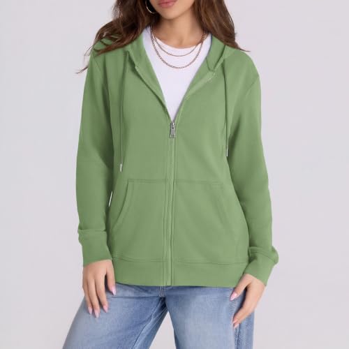 Image of Witsmile Zip Up Hoodie Women Oversized Sweatshirt Long Sleeve 2026 Fall Outfit Lightweight Jackets Workout Clothes