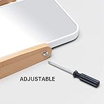 YEAKE Vanity Makeup Mirror with Natural Bamboo Stand,8 Inch 1X/2X Magnification Double Sided 360 Degree Swivel Magnifying Mirror,Portable Table Desk Countertop Mirror Bathroom Shaving Make Up Mirror - Image 5